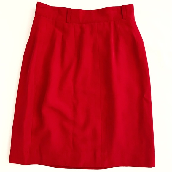 Adrienne Vittadini Collection 100% silk red skirt - Picture 3 of 4